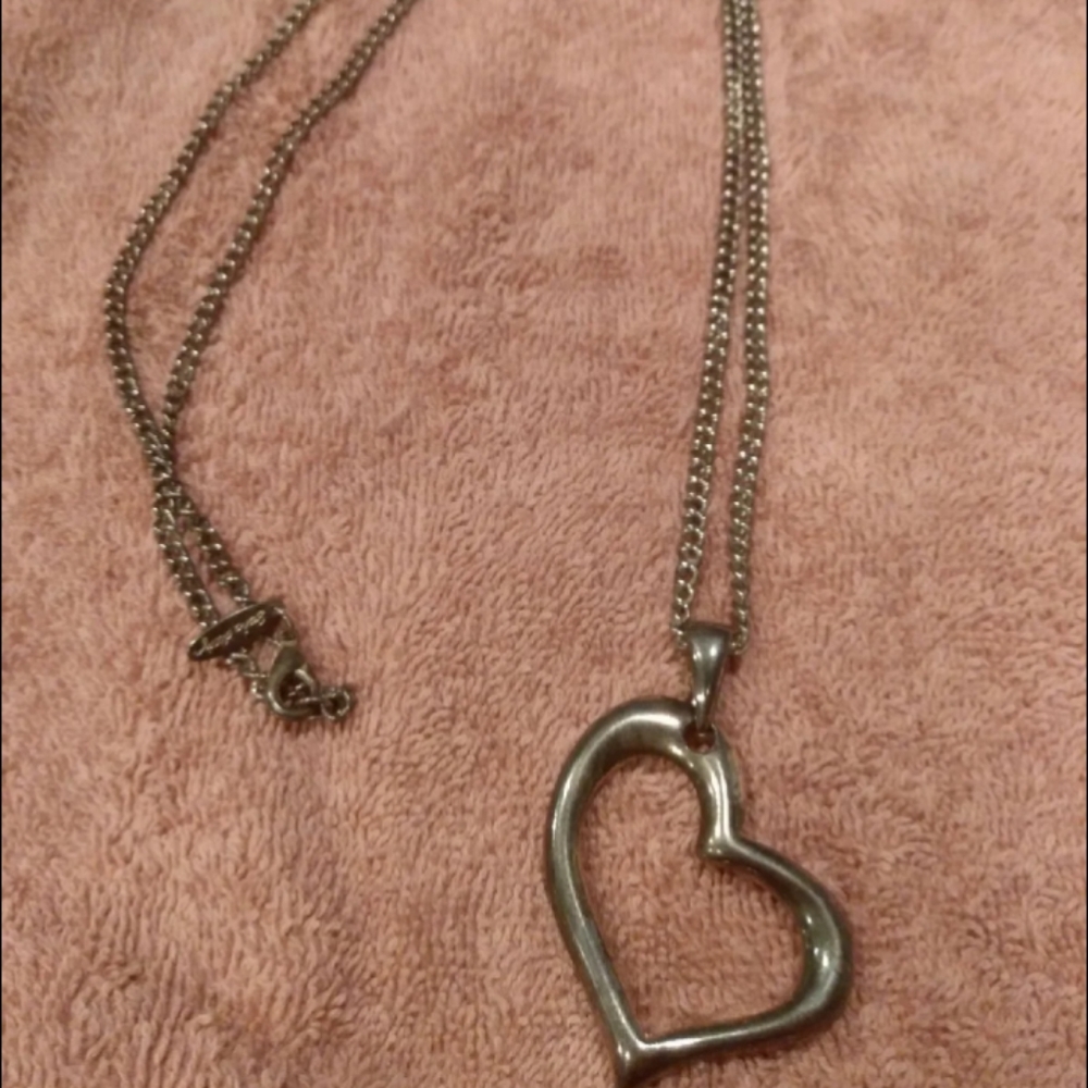 Abstract Metal Heart Necklace
